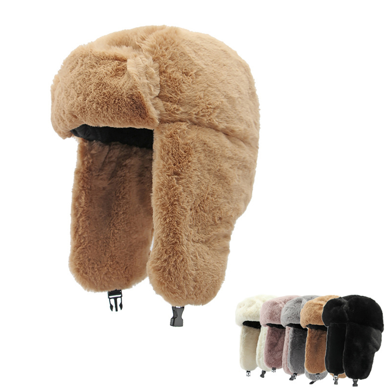 Winter Trapper Hat - Men and Women's Thick Plush Bomber