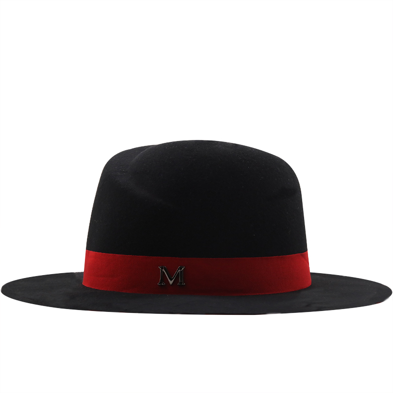 New Outer Black Inner red Wool - огляд і ціна Fedora Hat Wool