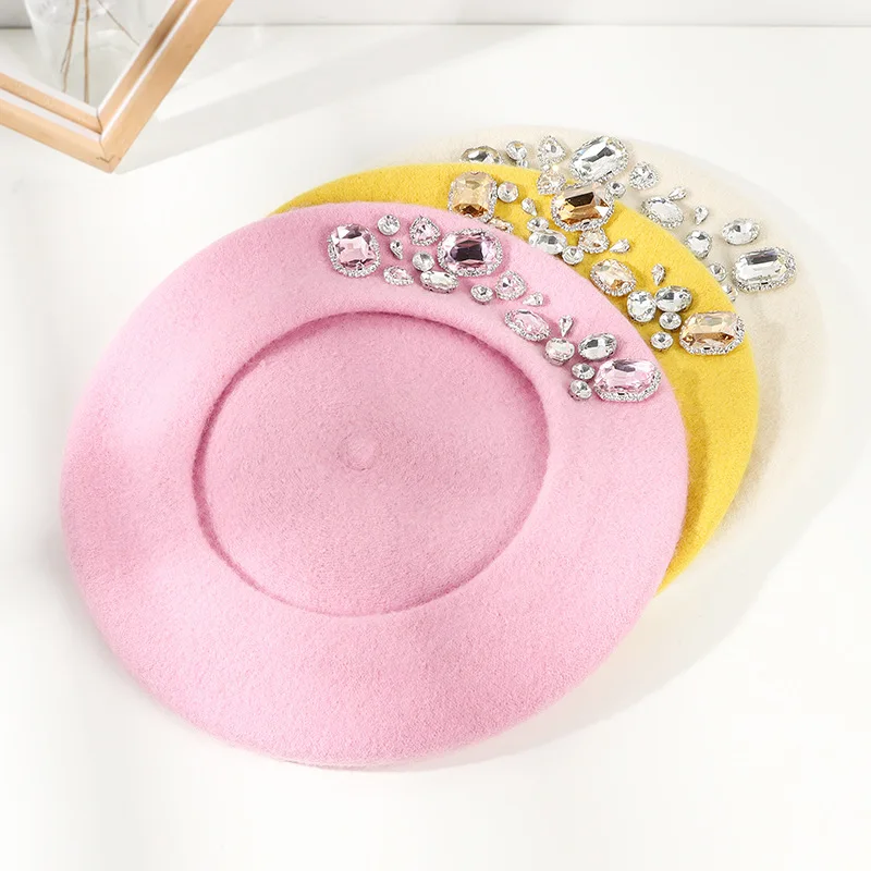 Stunning Rhinestone Wool Beret - огляд і ціна Beret French Wool