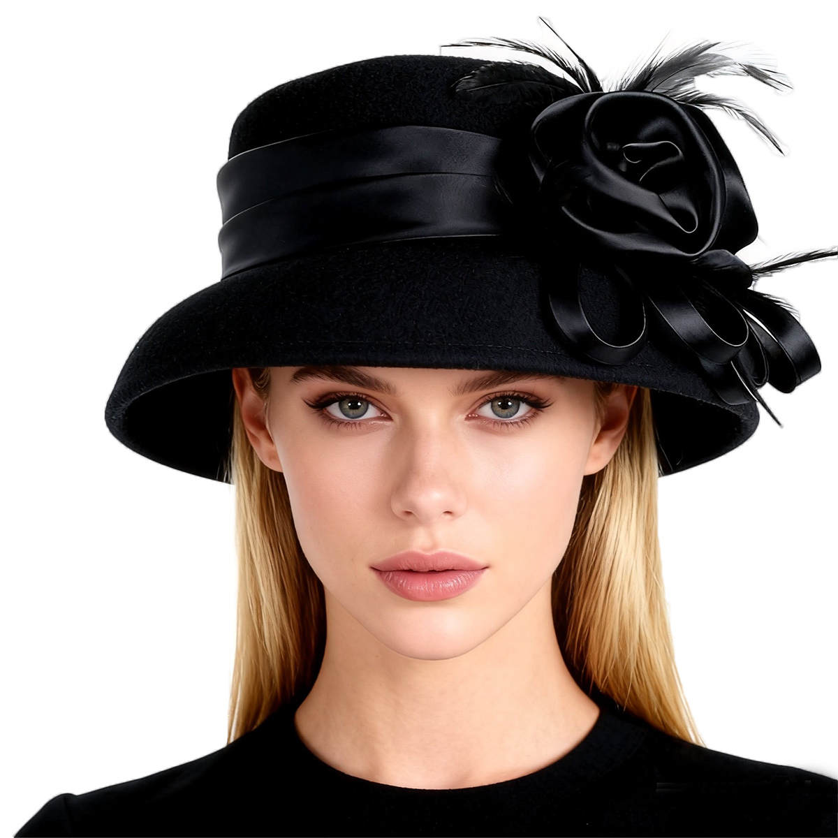 Women's Black Wool Felt Cloche - огляд і ціна Fedora Hat Wool