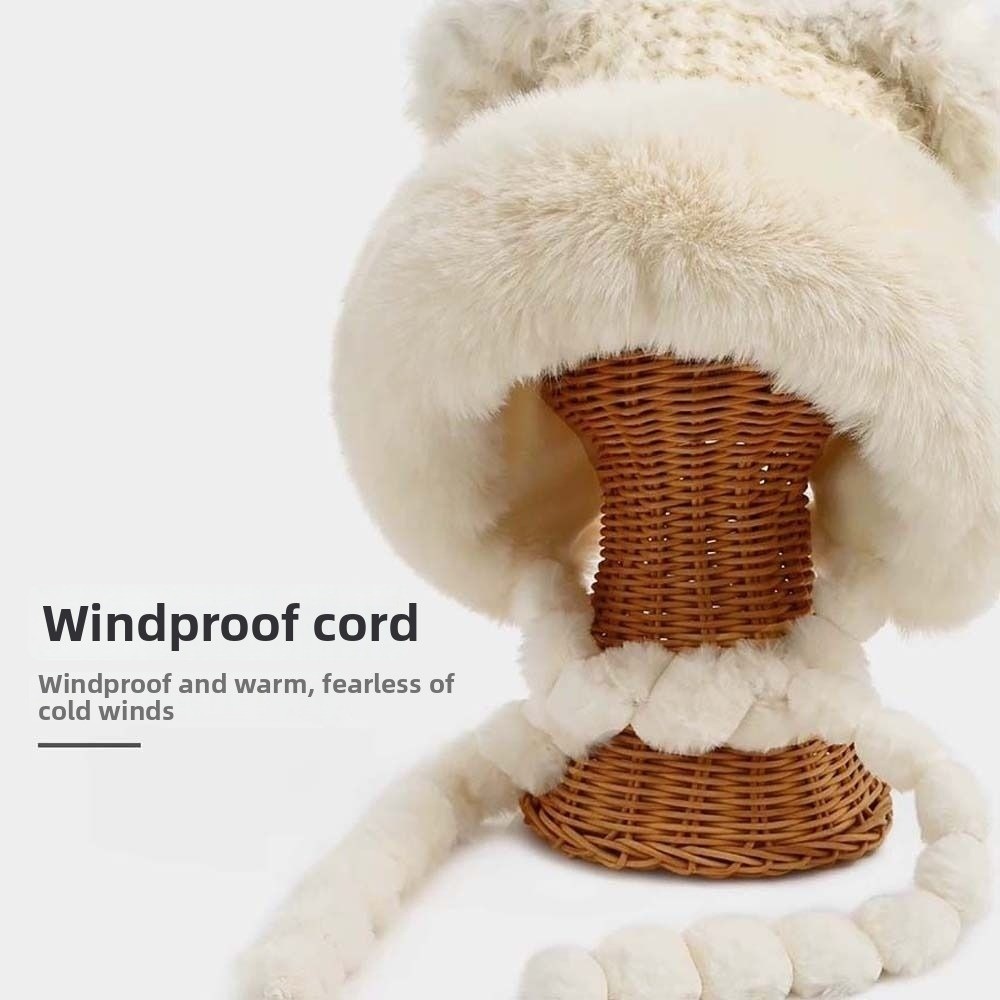 Fleece Lined Pompom Braids Hat - огляд і ціна Winter Trapper Hat