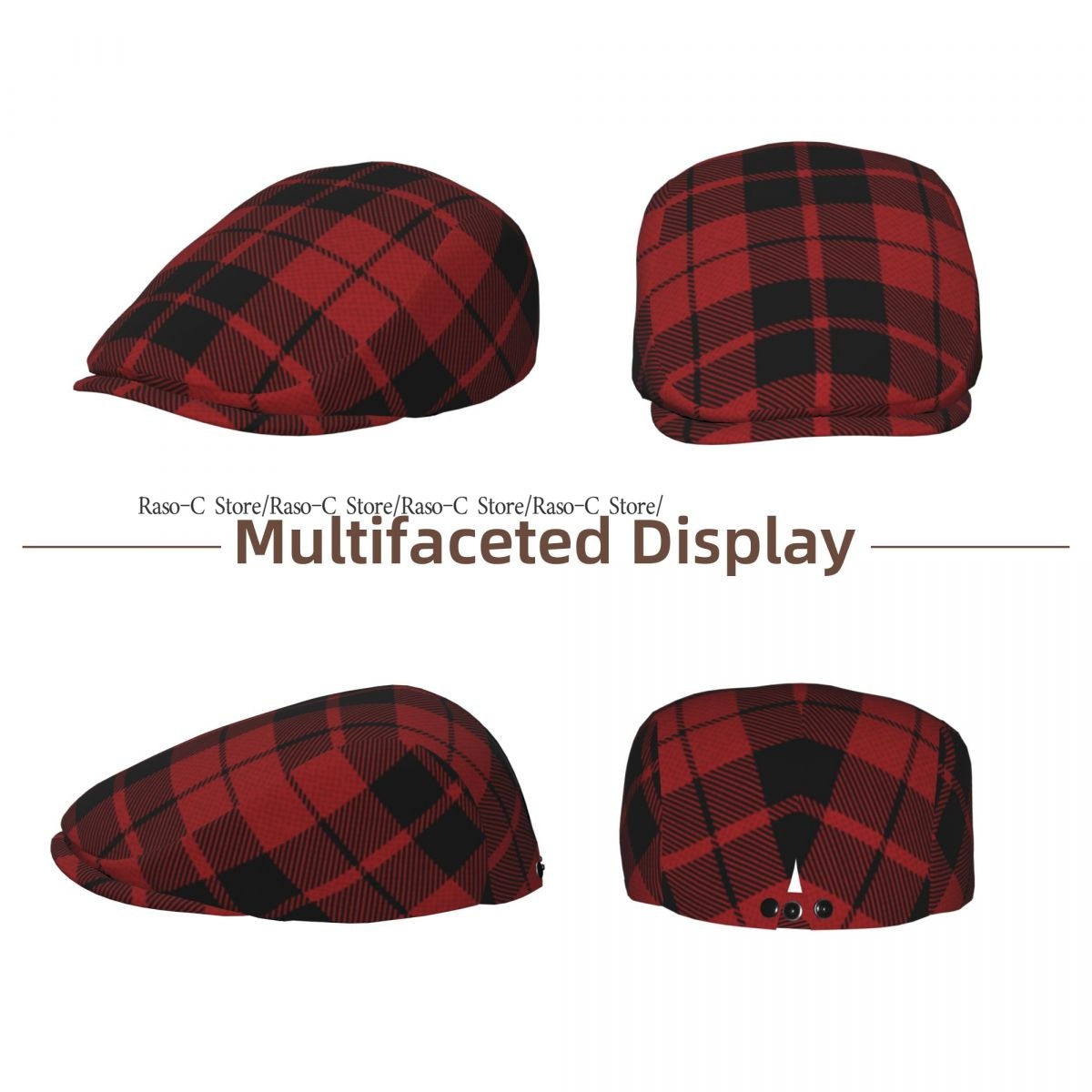 Adult Flat Cap Red Plaid Tarta - огляд і ціна Newsboy Cap Ivy