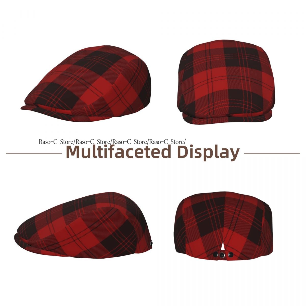 Adult Flat Cap Red Plaid Tarta - огляд і ціна Newsboy Cap Ivy