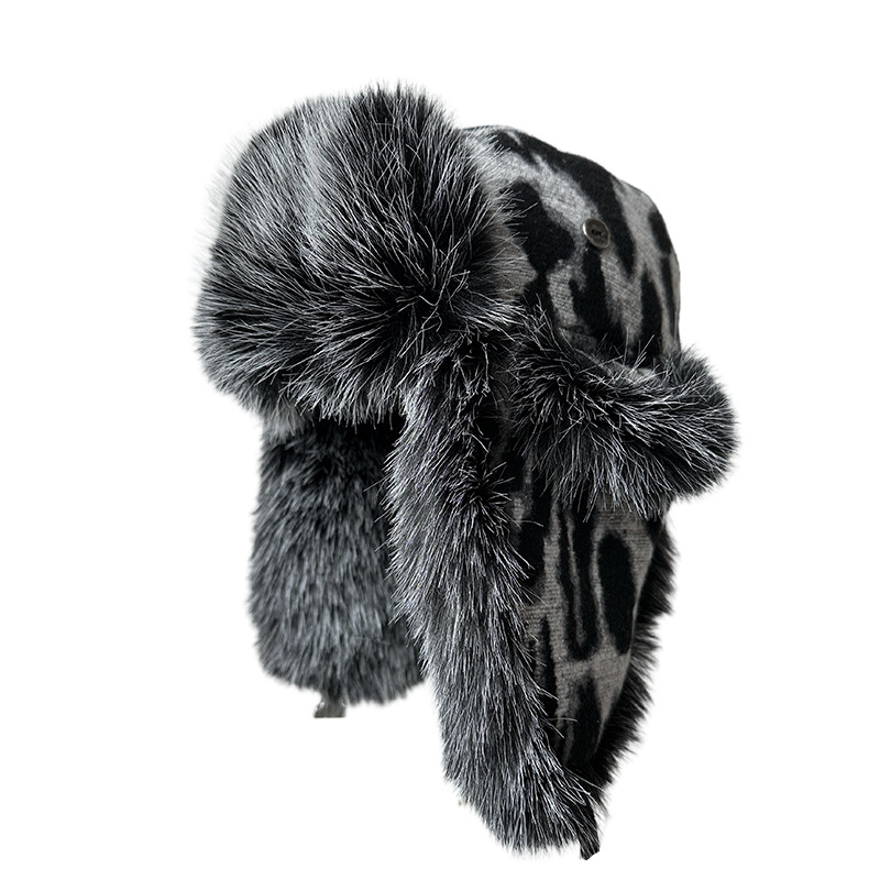 Women Leopard Print Fleece Tra - огляд і ціна Trapper Hat Ear Flap
