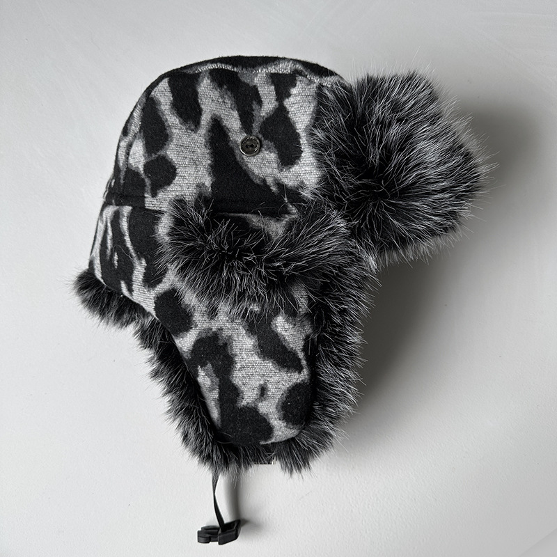 Women Leopard Print Fleece Tra - огляд і ціна Trapper Hat Ear Flap